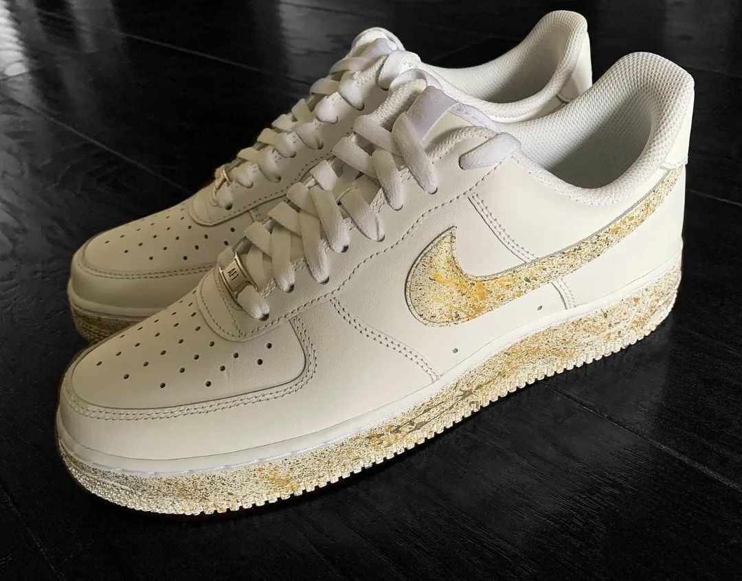 Custom Air Force 1 Gold Speckled Design