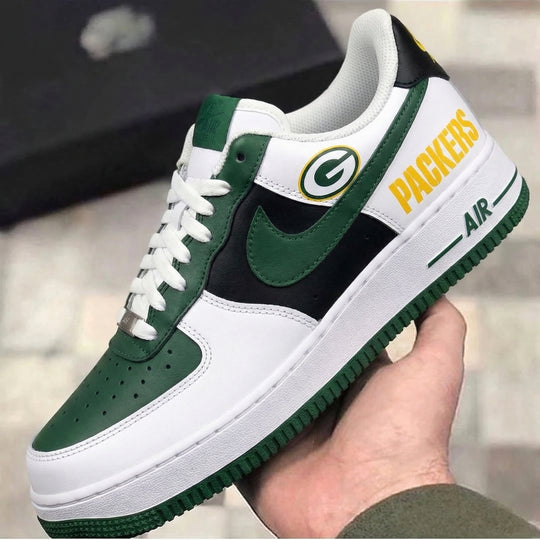 Custom Air Force 1 Green Black Packers Team Logo
