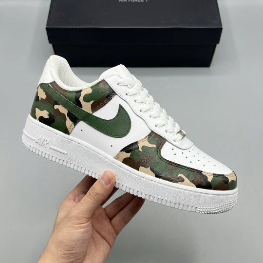 Custom Air Force 1 Green Khaki Camo