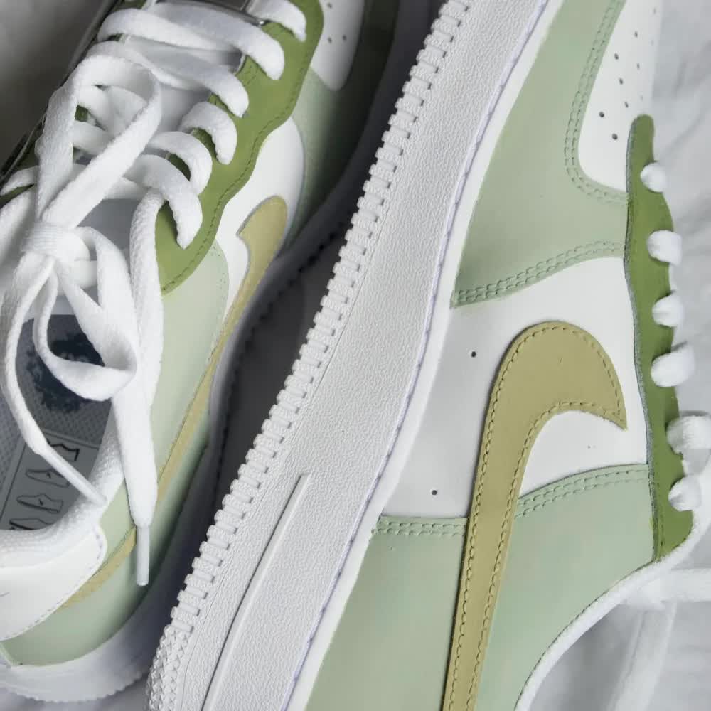 Custom Air Force 1 Green Olive Design