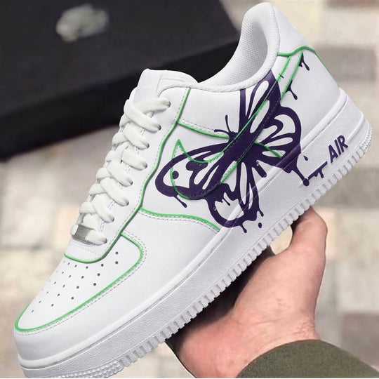 Custom Air Force 1 Green Purple Butterflies