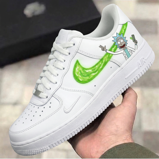 Custom Air Force 1 Green Rick Sanchez Portal Theme