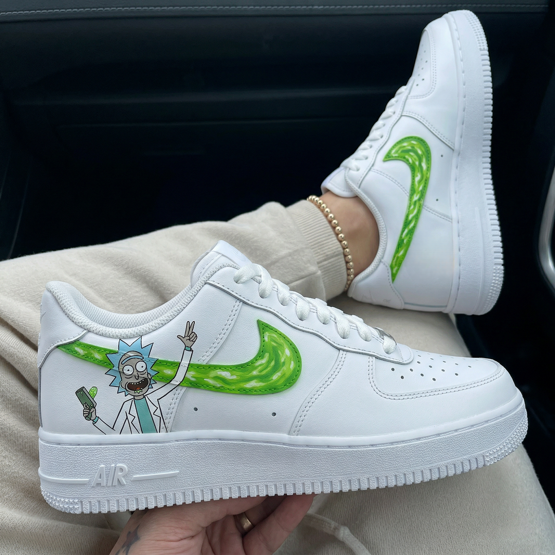 Custom Air Force 1 Green Rick Sanchez Portal Theme