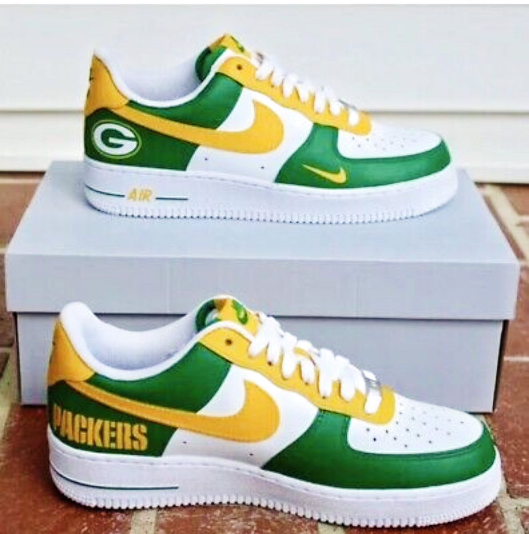 Custom Air Force 1 Green Yellow Green Bay Packers NFL 