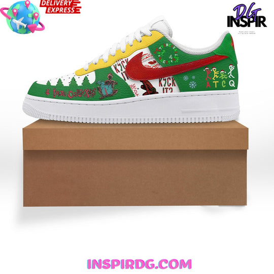 Custom Air Force 1 Green Yellow Red With Graffiti Patterns