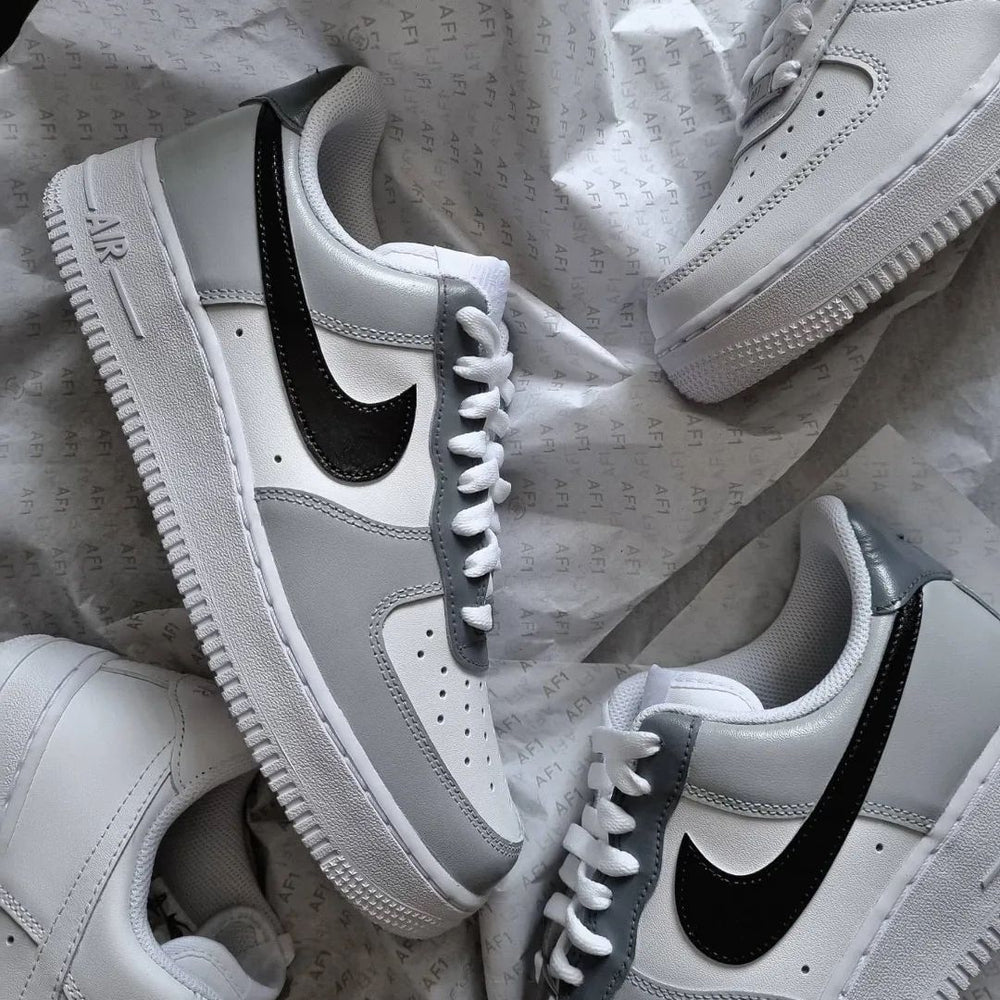 Custom Air Force 1 Grey Black Design