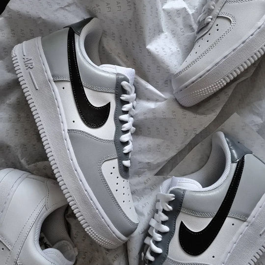 Custom Air Force 1 Grey Black Design