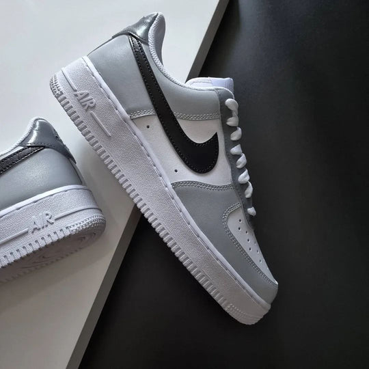 Custom Air Force 1 Grey Black Design