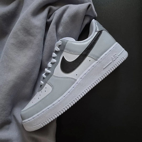 Custom Air Force 1 Grey Black Design