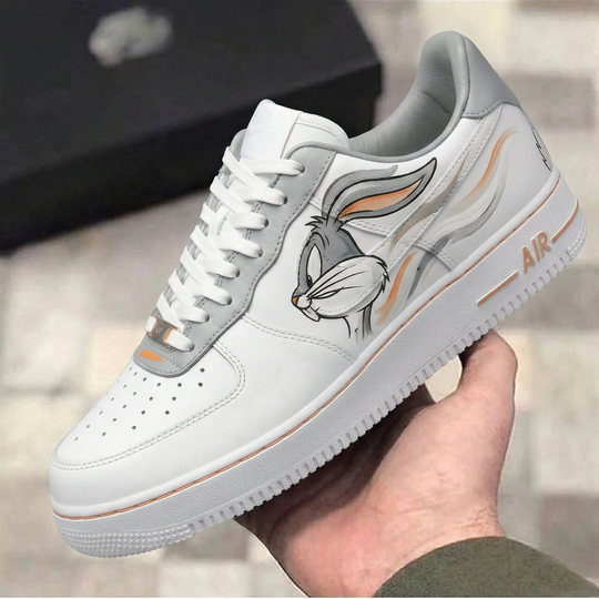 Custom Air Force 1 Grey Orange Bugs Bunny