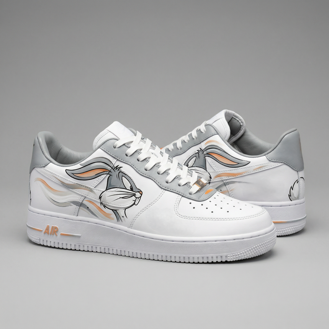 Custom Air Force 1 Grey Orange Bugs Bunny