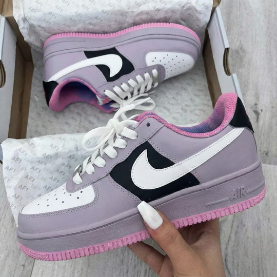 Custom Air Force 1 Lilac Black Baby Pink