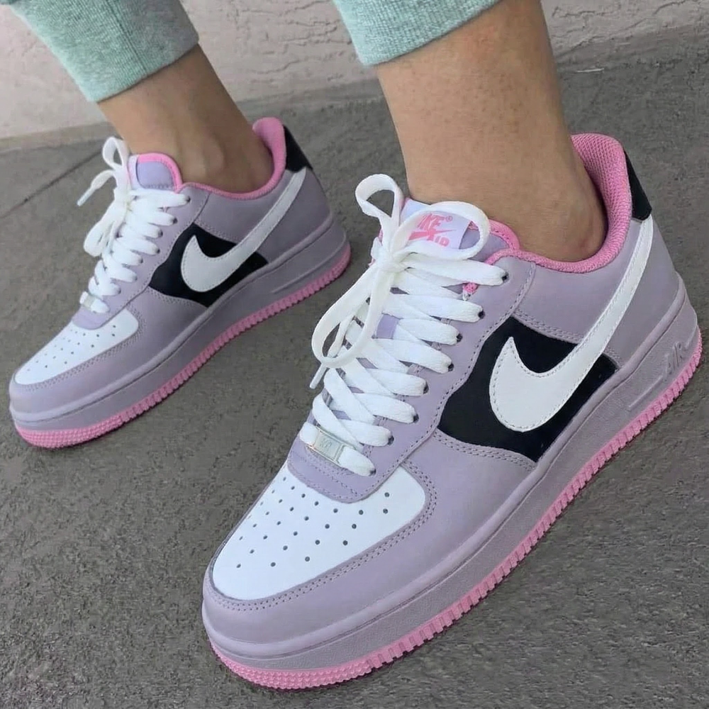 Custom Air Force 1 Lilac Black Baby Pink
