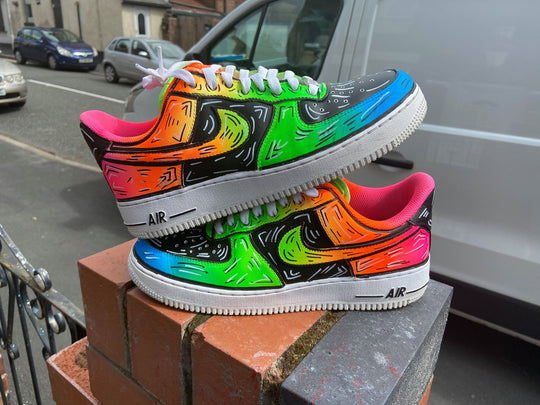 Custom Air Force 1 Multicolor Graffiti Design