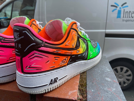 Custom Air Force 1 Multicolor Graffiti Design