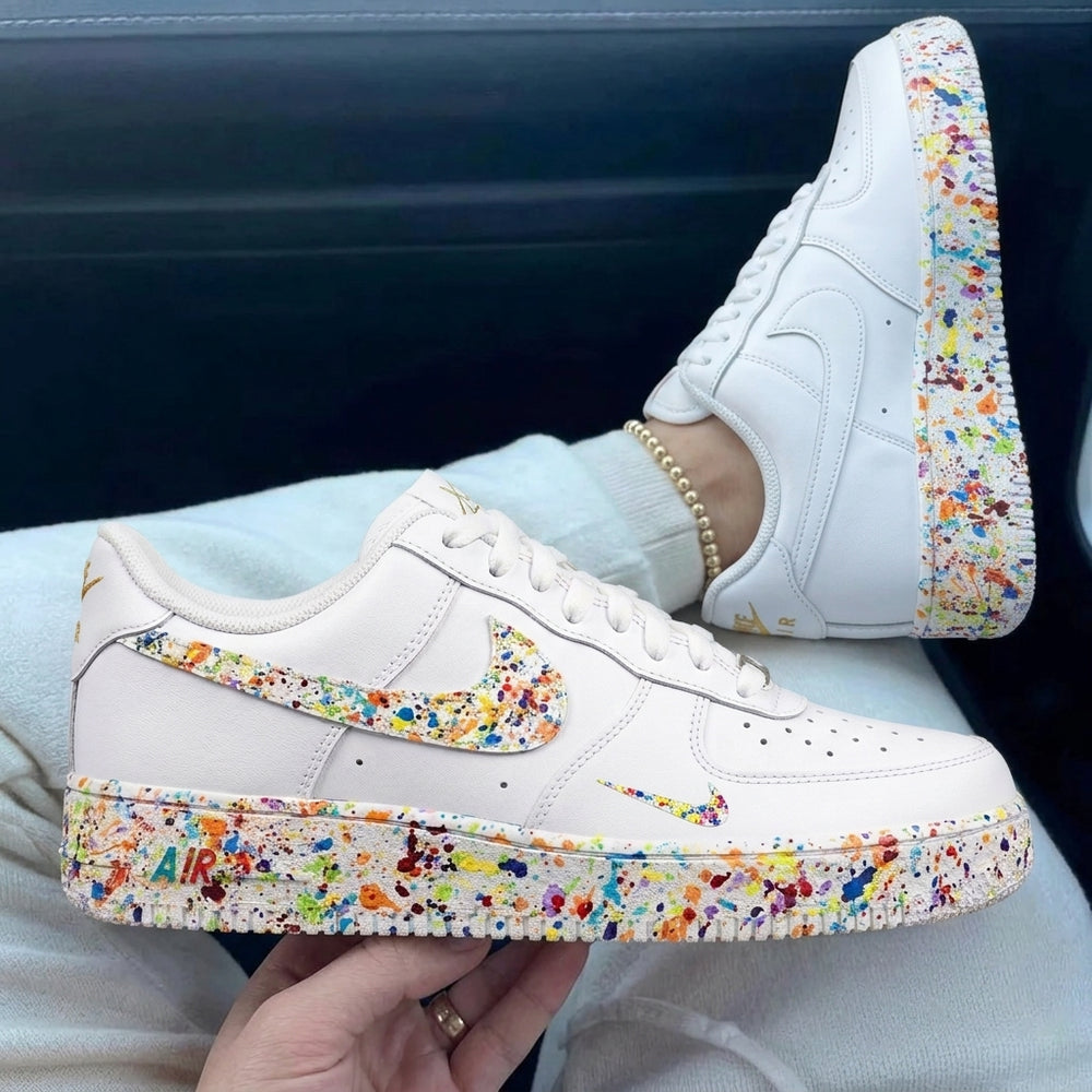 Custom Air Force 1 Multicolor Paint Splatter