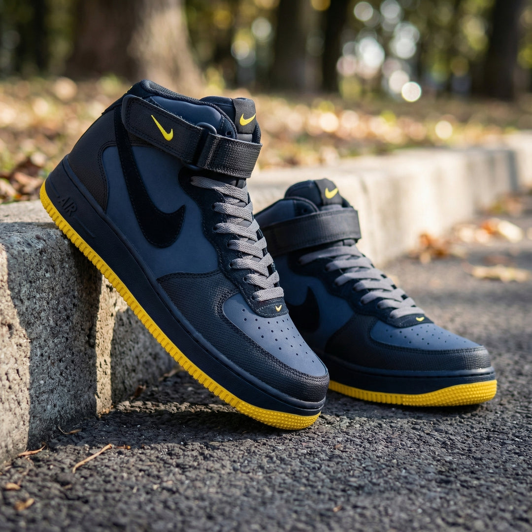 Custom Air Force 1 Navy Black Yellow Sole