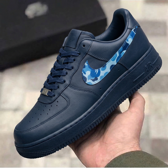 Custom Air Force 1 Navy Blue Camo