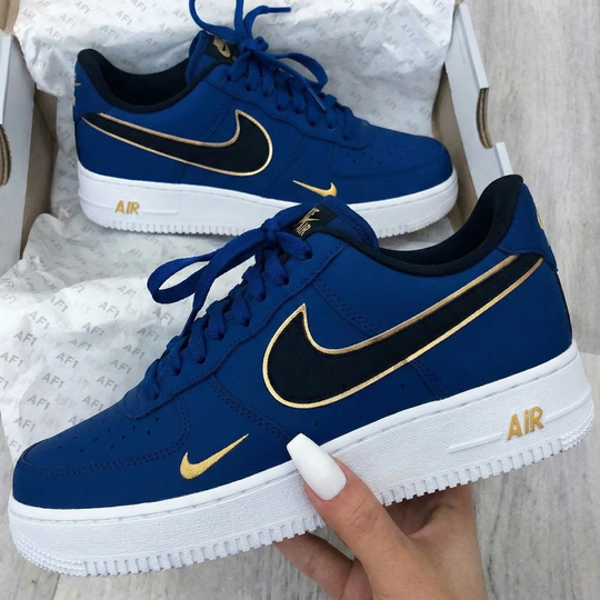 Custom Air Force 1 Navy Gold Trim