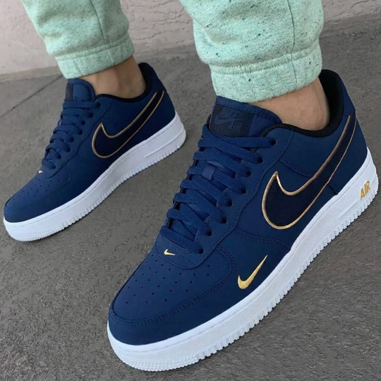 Custom Air Force 1 Navy Gold Trim