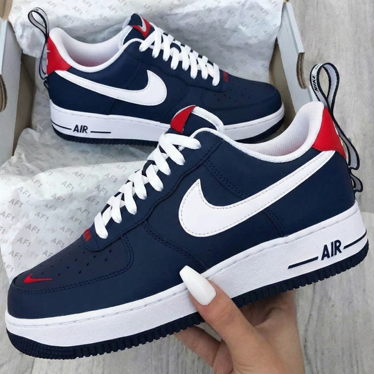 Custom Air Force 1 Navy Red White Design