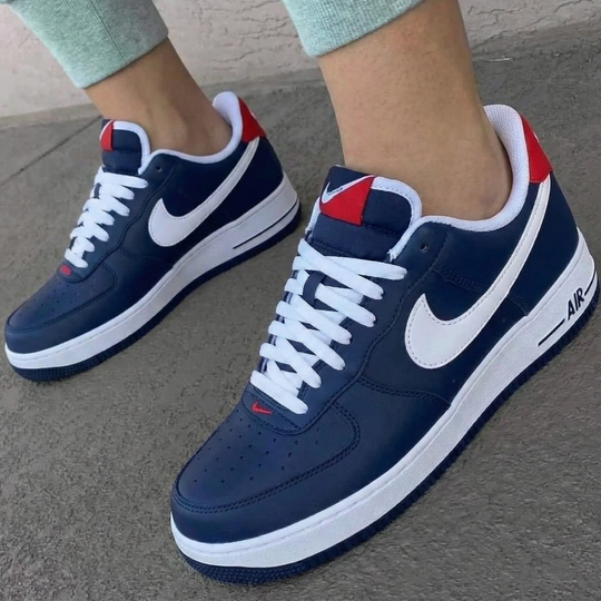 Custom Air Force 1 Navy Red White Design