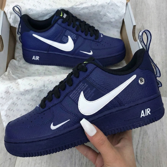 Custom Air Force 1 Navy White Logo Design