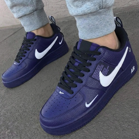 Custom Air Force 1 Navy White Logo Design