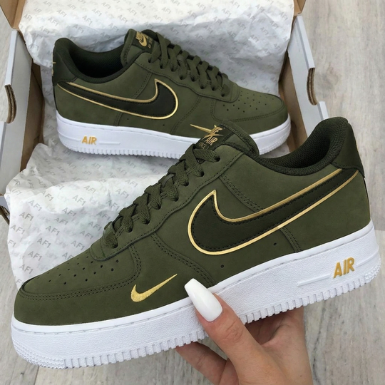 Custom Air Force 1 Olive Gold Trim