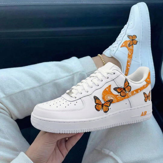 Custom Air Force 1 Orange Butterflies
