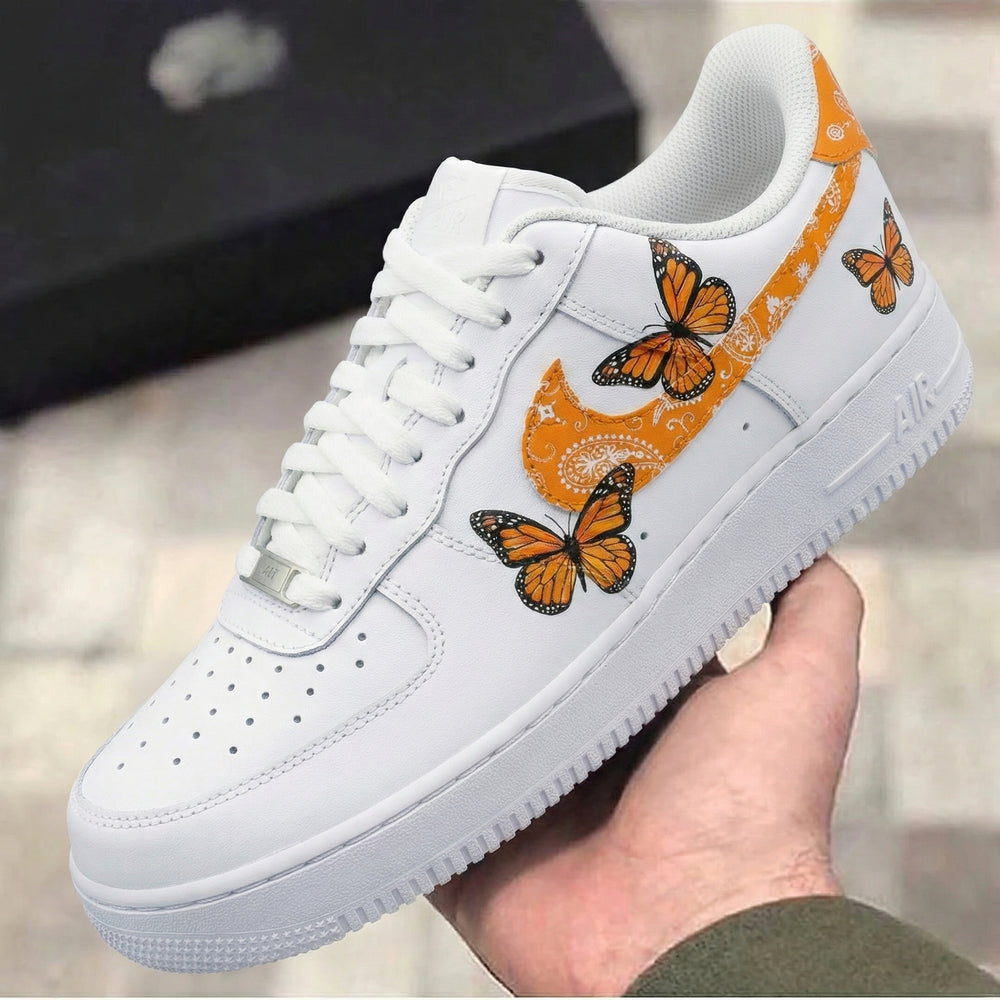 Custom Air Force 1 Orange Butterflies
