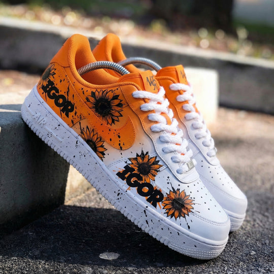 Custom Air Force 1 Orange Sunflower Igor Design