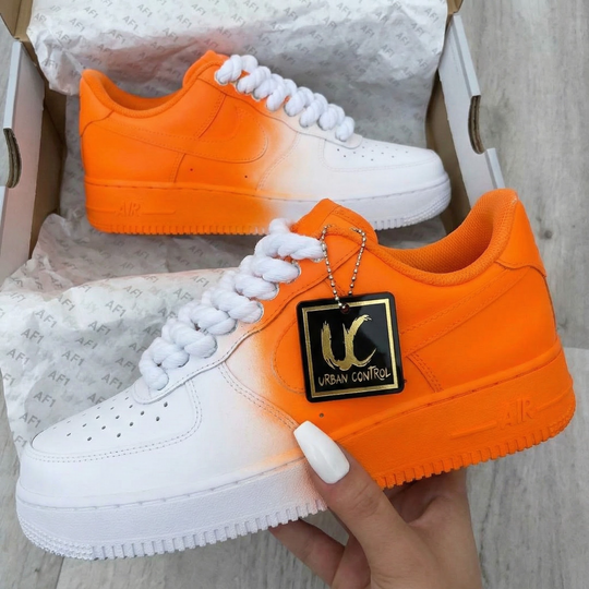 Custom Air Force 1 Orange White Gradient