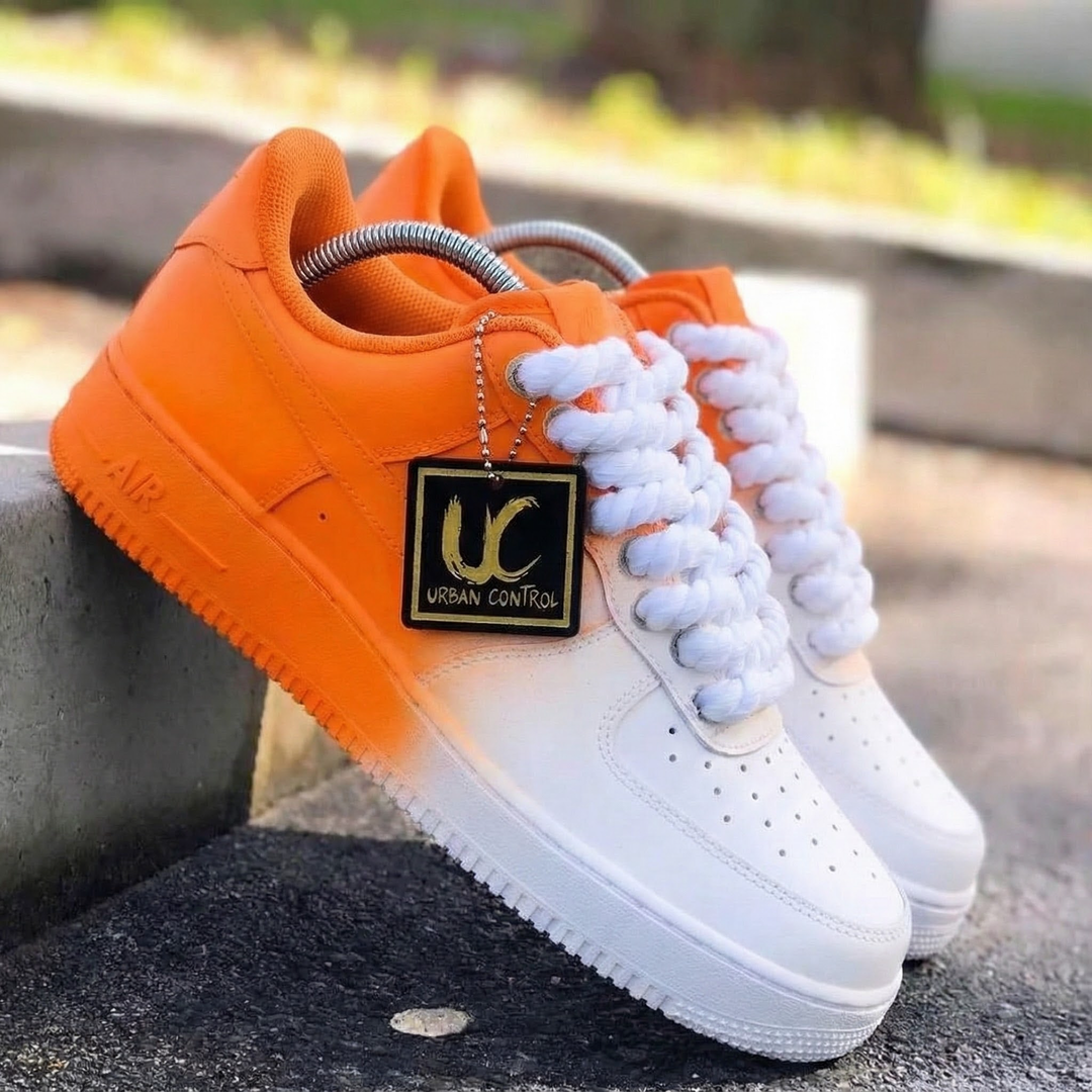 Custom Air Force 1 Orange White Gradient