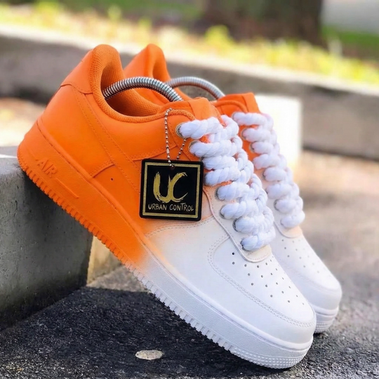 Custom Air Force 1 Orange White Gradient