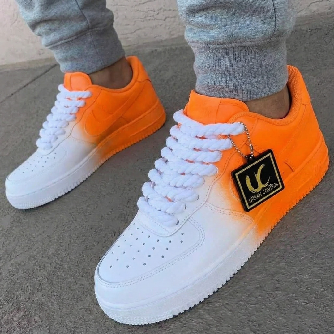 Custom Air Force 1 Orange White Gradient