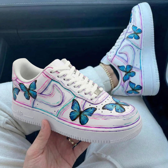 Custom Air Force 1 Pink Purple Butterflies