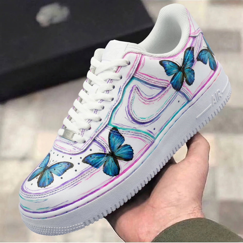 Custom Air Force 1 Pink Purple Butterflies