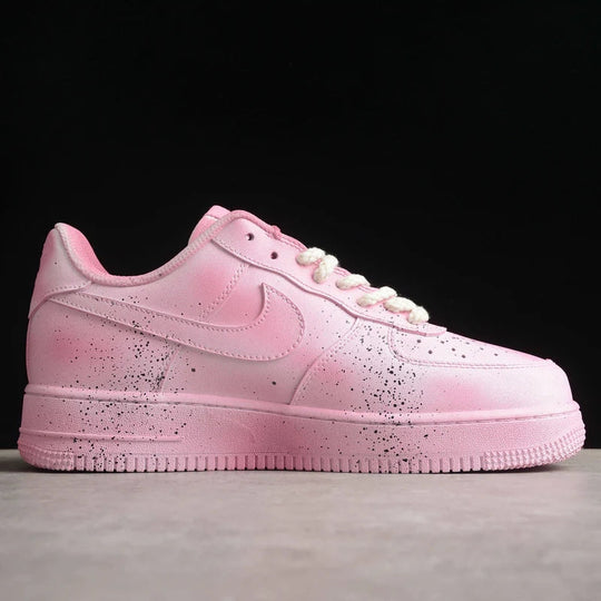 Custom Air Force 1 Pink With Crosses And Speckles Chrome Hearts