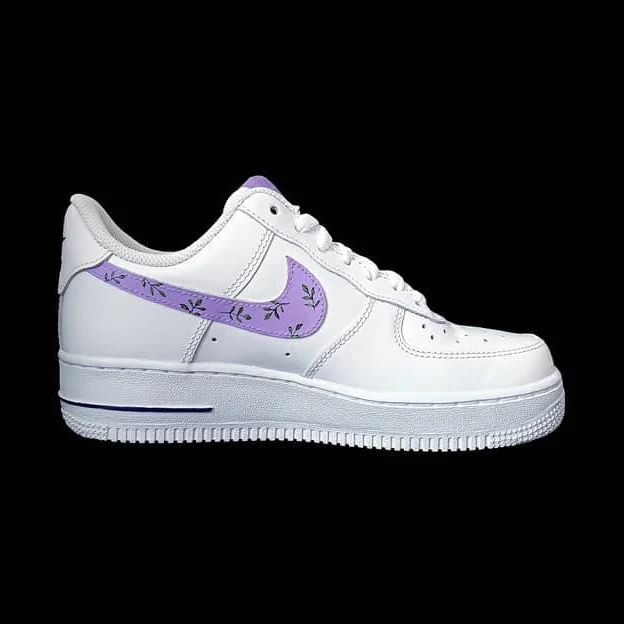 Custom Air Force 1 Purple Avocado Pattern