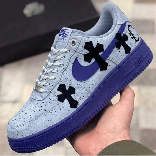 Custom Air Force 1 Purple Black Crosses