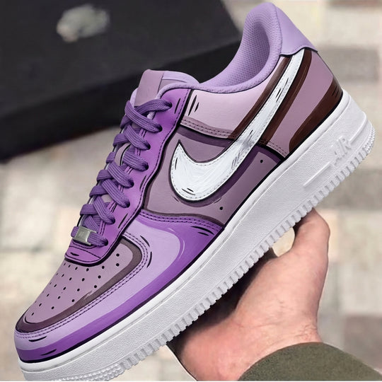 Custom Air Force 1 Purple Cartoon Art