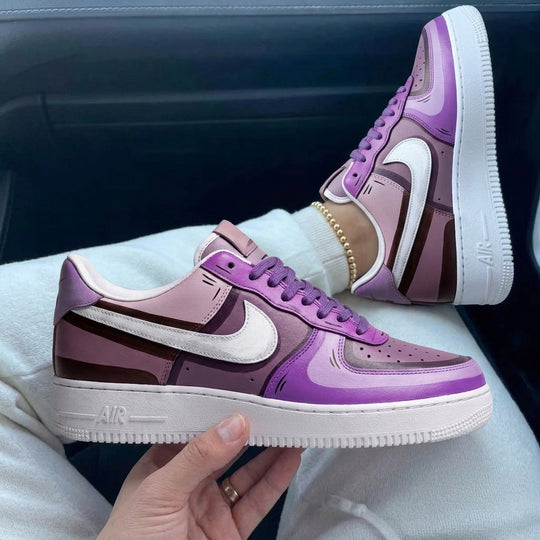 Custom Air Force 1 Purple Cartoon Art
