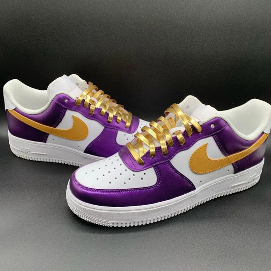Custom Air Force 1 Purple Gold Design