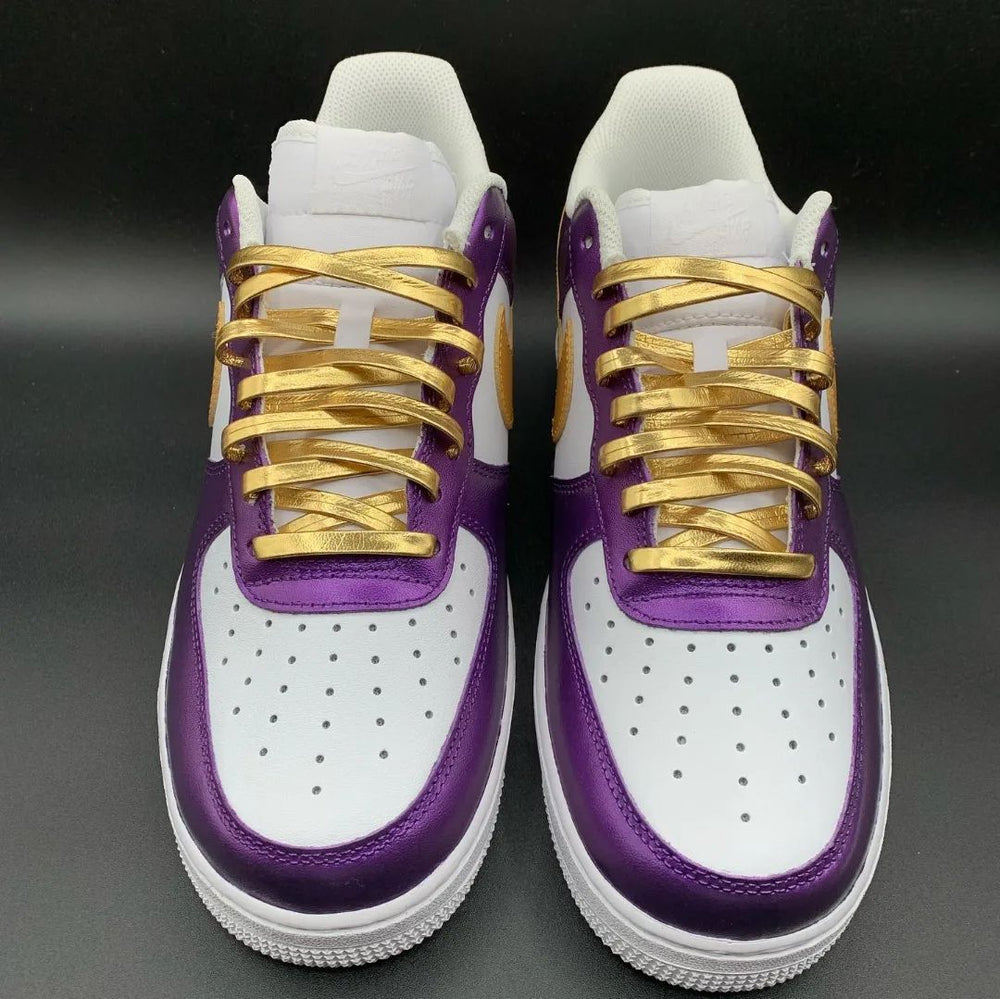 Custom Air Force 1 Purple Gold Design