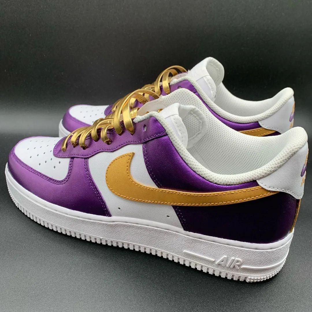 Custom Air Force 1 Purple Gold Design