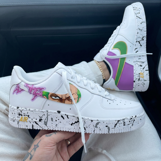 Custom Air Force 1 Purple Green One Piece Splatter