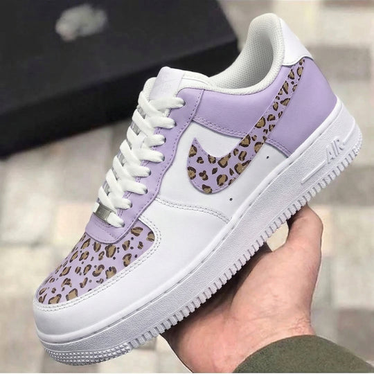 Custom Air Force 1 Purple Leopard Print
