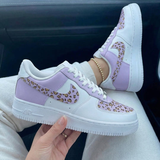 Custom Air Force 1 Purple Leopard Print
