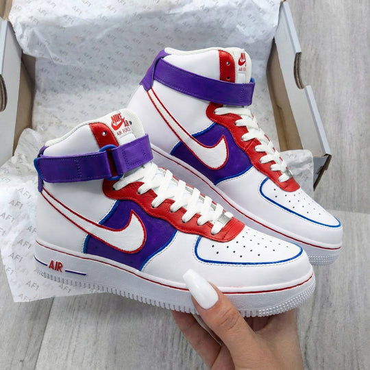 Custom Air Force 1 Purple Red Design